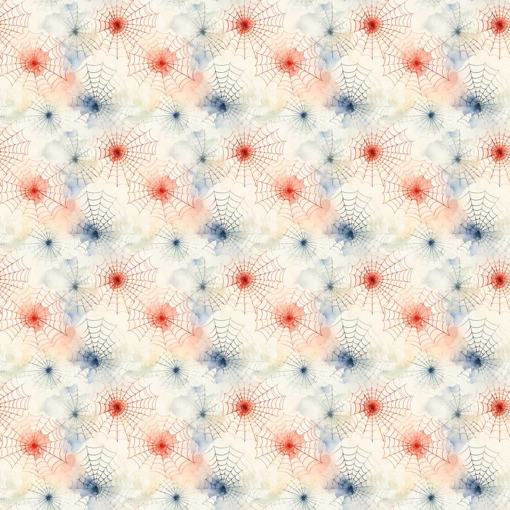 Colorful Spider Web Pattern with Red and Blue Accents Artistic