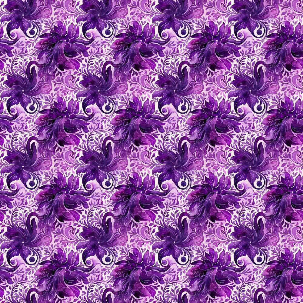 Elegant Purple Floral Vine Pattern on Light Background Wildflower