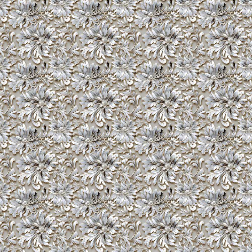 Soft Beige Embossed Floral Pattern with Elegant Texture Wildflower