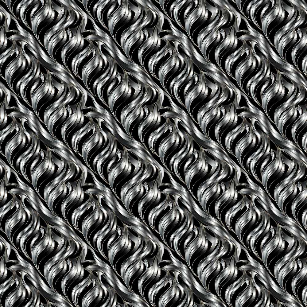 Black Silver Metallic Wave Abstract Art Texture Pattern
