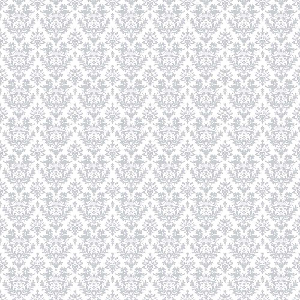 Elegant Grey Damask Vintage Floral Wildflower Pattern Botanical