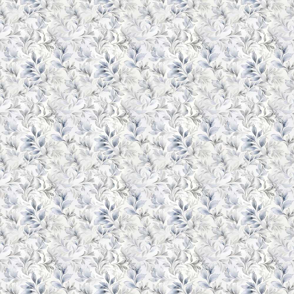 Subtle Grey Botanical Leaves Vintage Wildflower Pattern