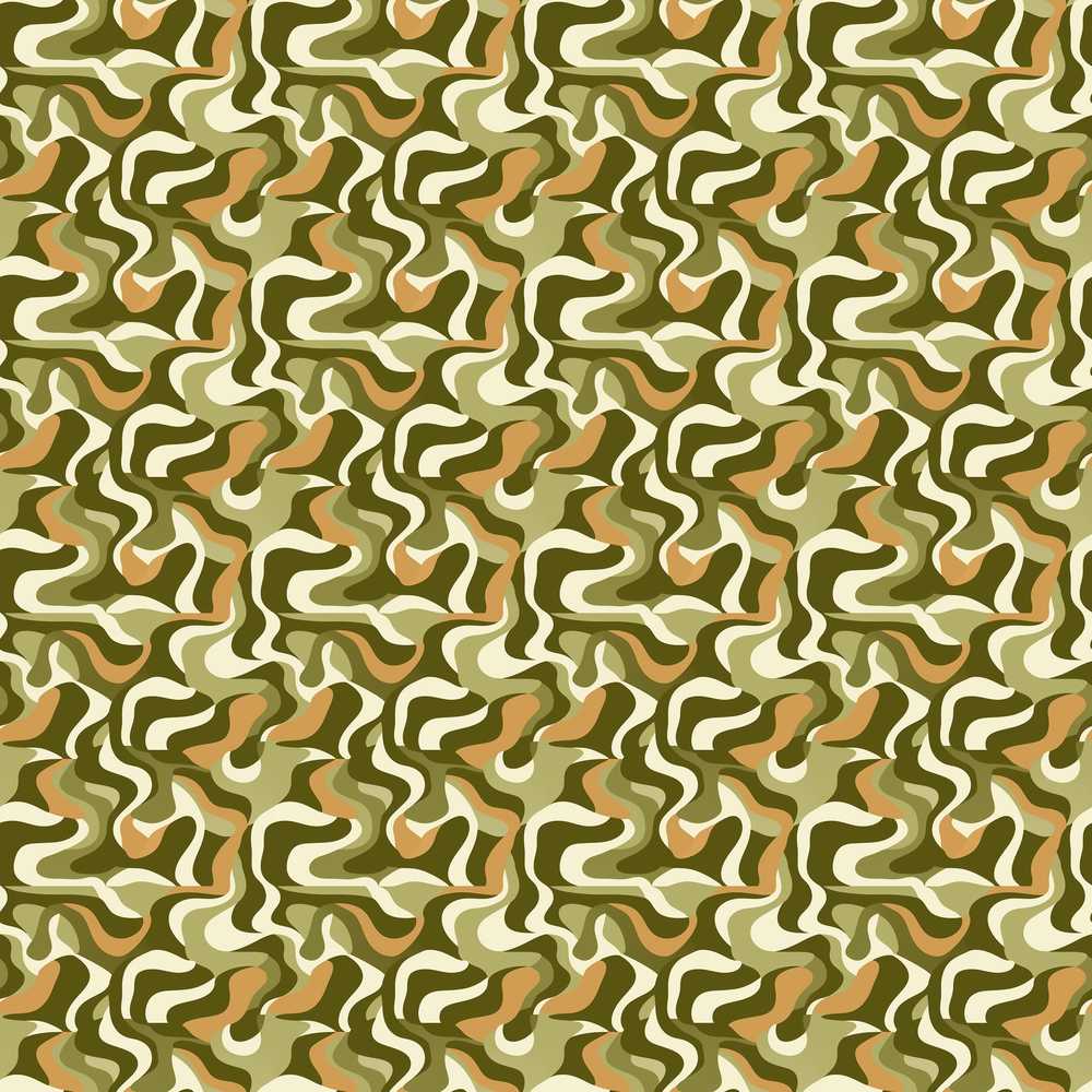 Abstract Olive Green Camouflage Waves Art Texture Pattern