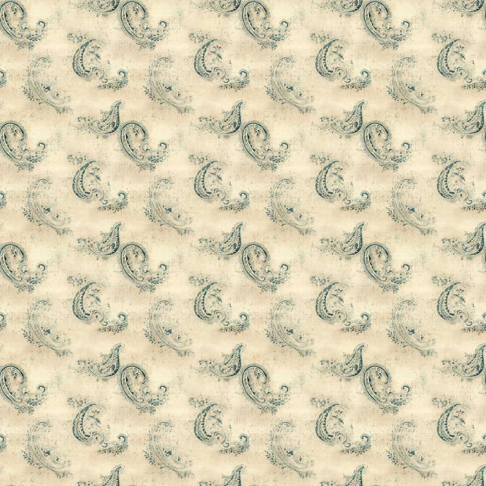 Minimal Distressed Teal Paisley Vintage Decorative Repeat Pattern