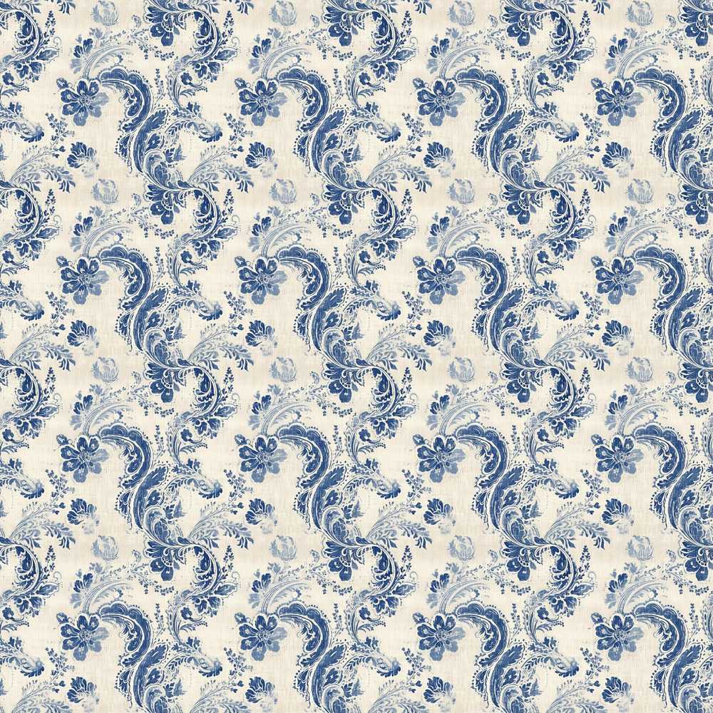 Soft Blue Vintage Floral Paisley Wildflower Pattern Botanical