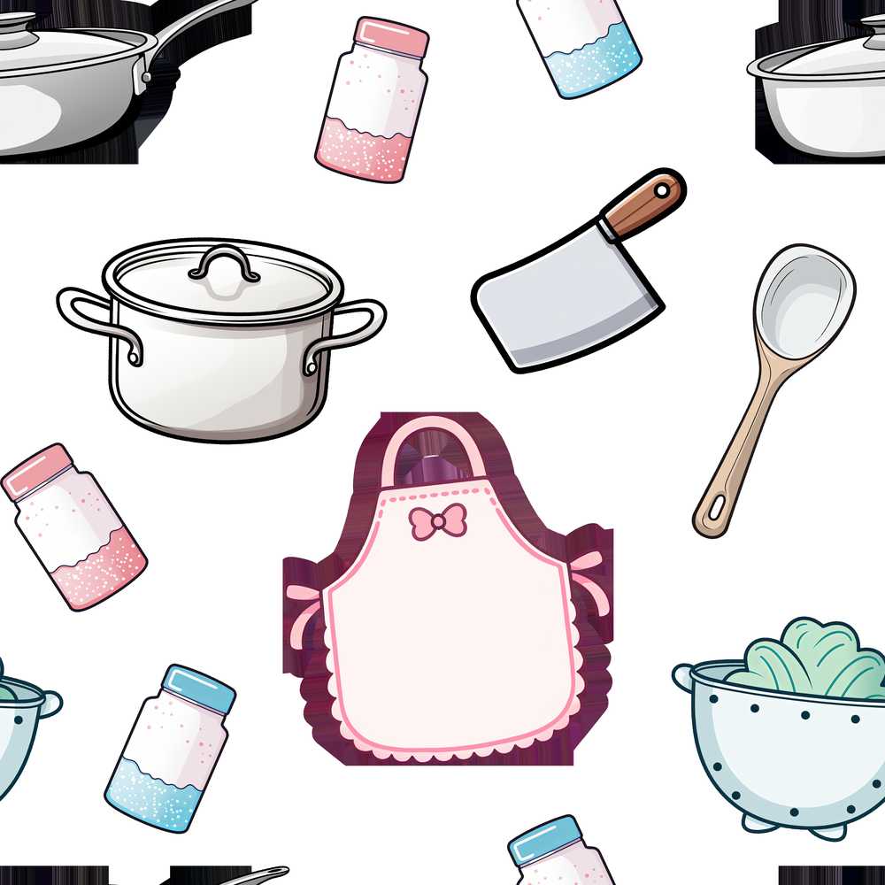 Cute Minimal Kitchen Utensils Apron Cooking Tools Decorative