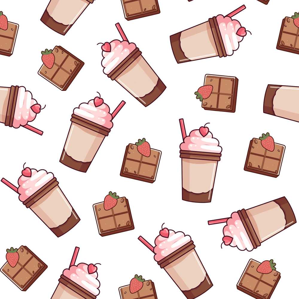 Cute Chocolate Milkshake Light Grey Background Sweet Drink