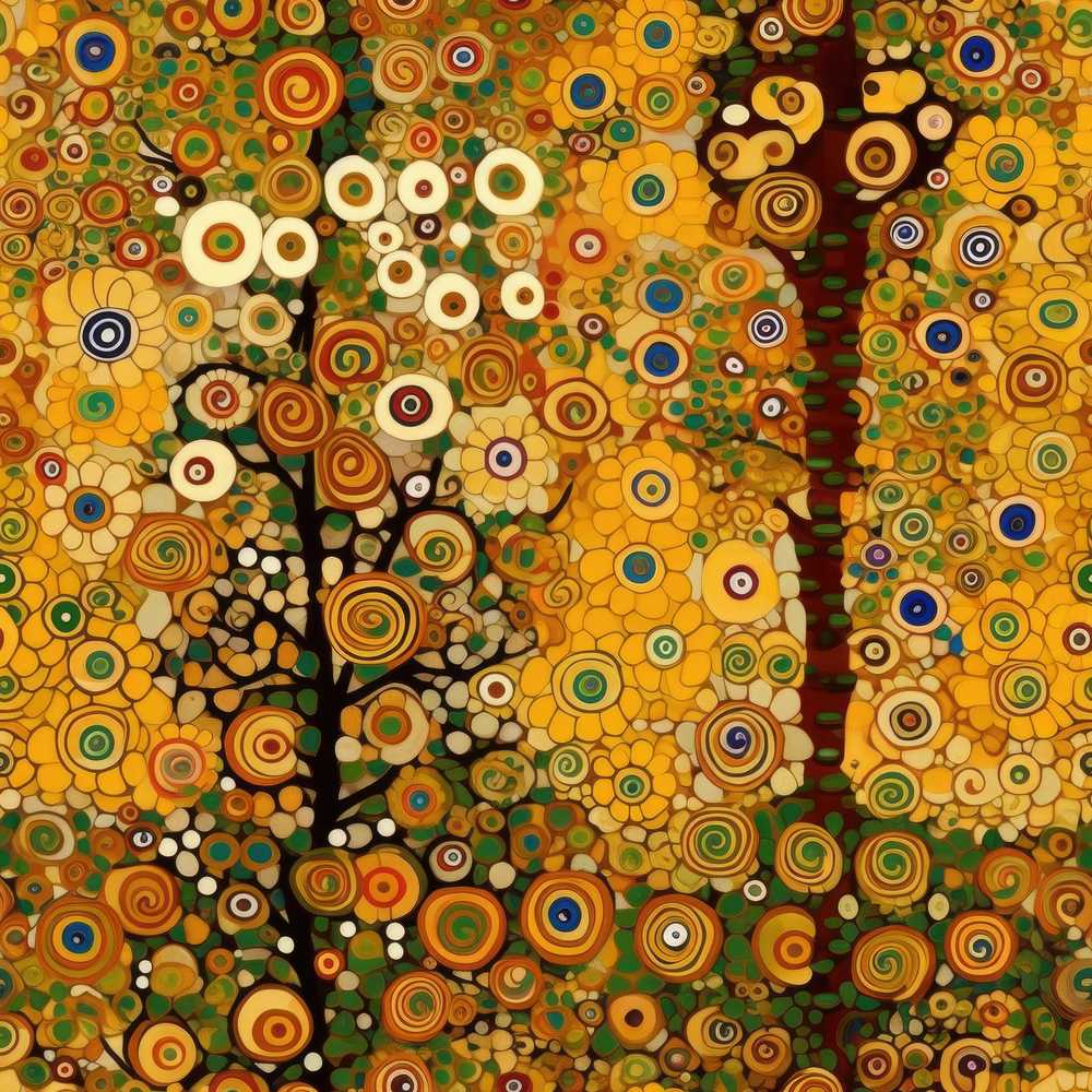 Vibrant Circular Floral Swirl Pattern Bold Yellow Artistic Wildflower