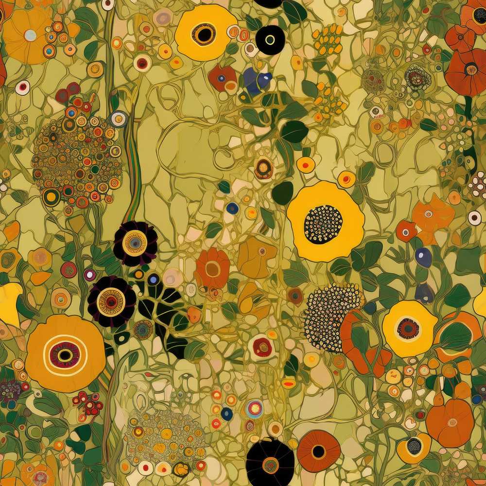 Minimal Botanical Floral Line Art Soft Yellow Wildflower Pattern