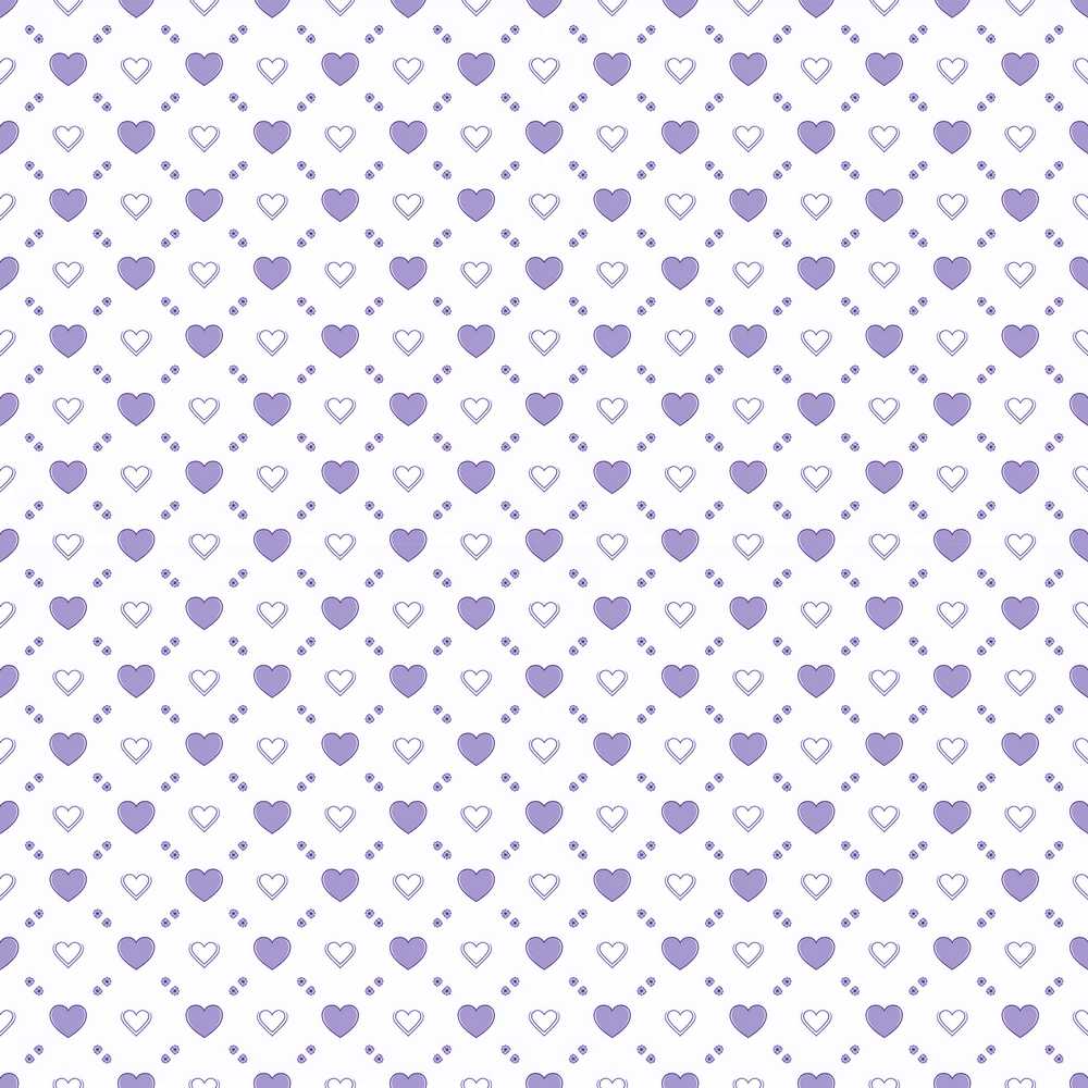 Purple Heart Repeat Pattern Cute Minimal Love Theme