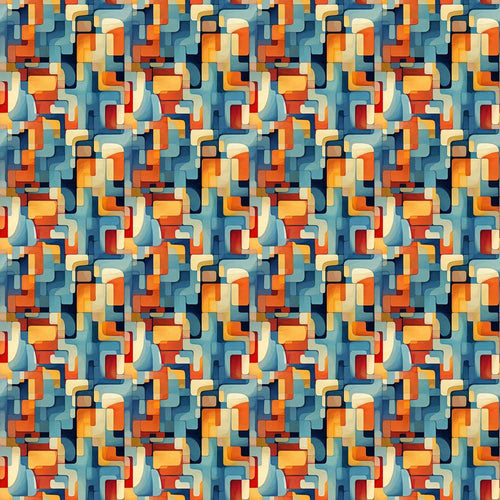 Abstract Geometric Shapes Colorful Mid Century Art Texture