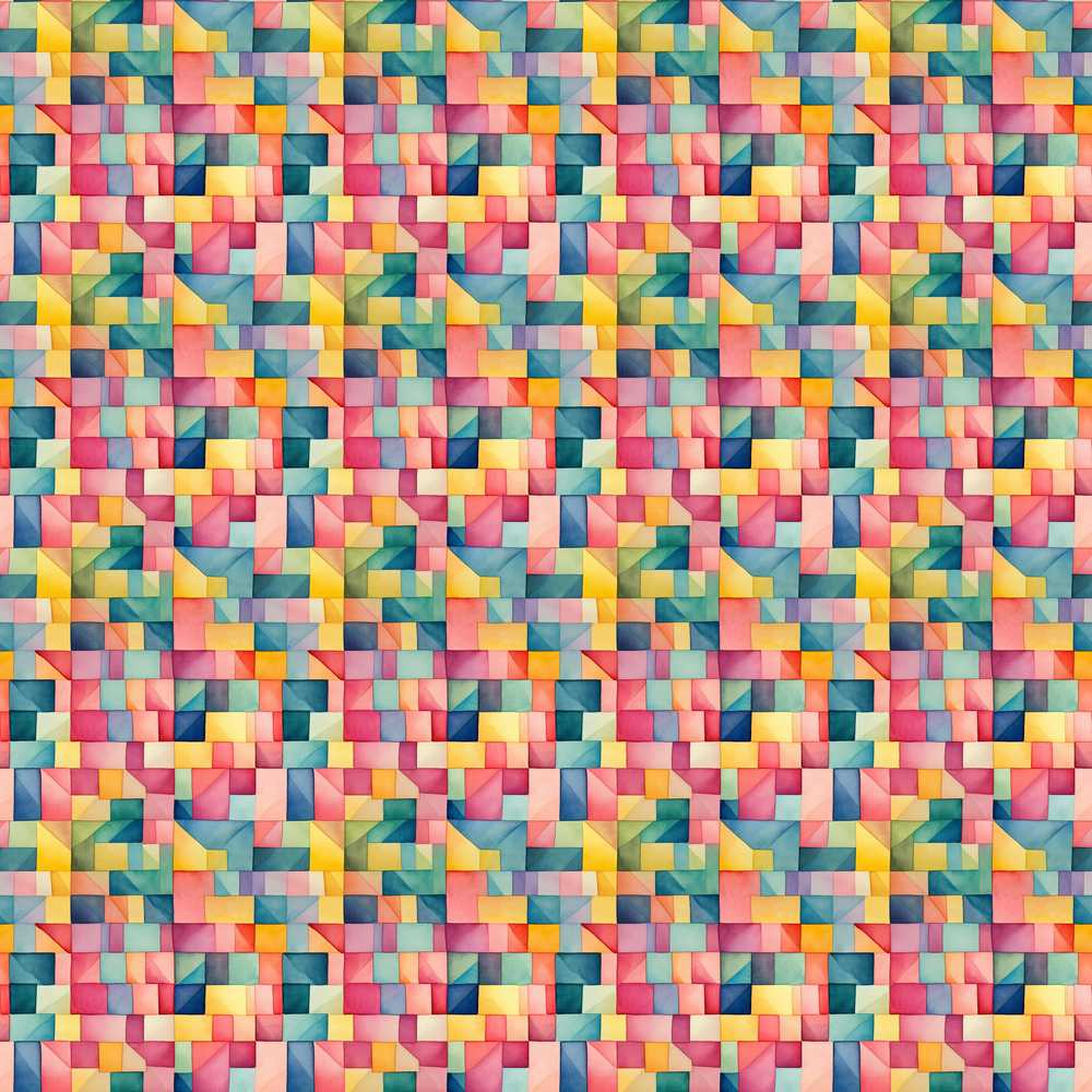 Colorful Geometric Patchwork Abstract Bright Modern Art Texture