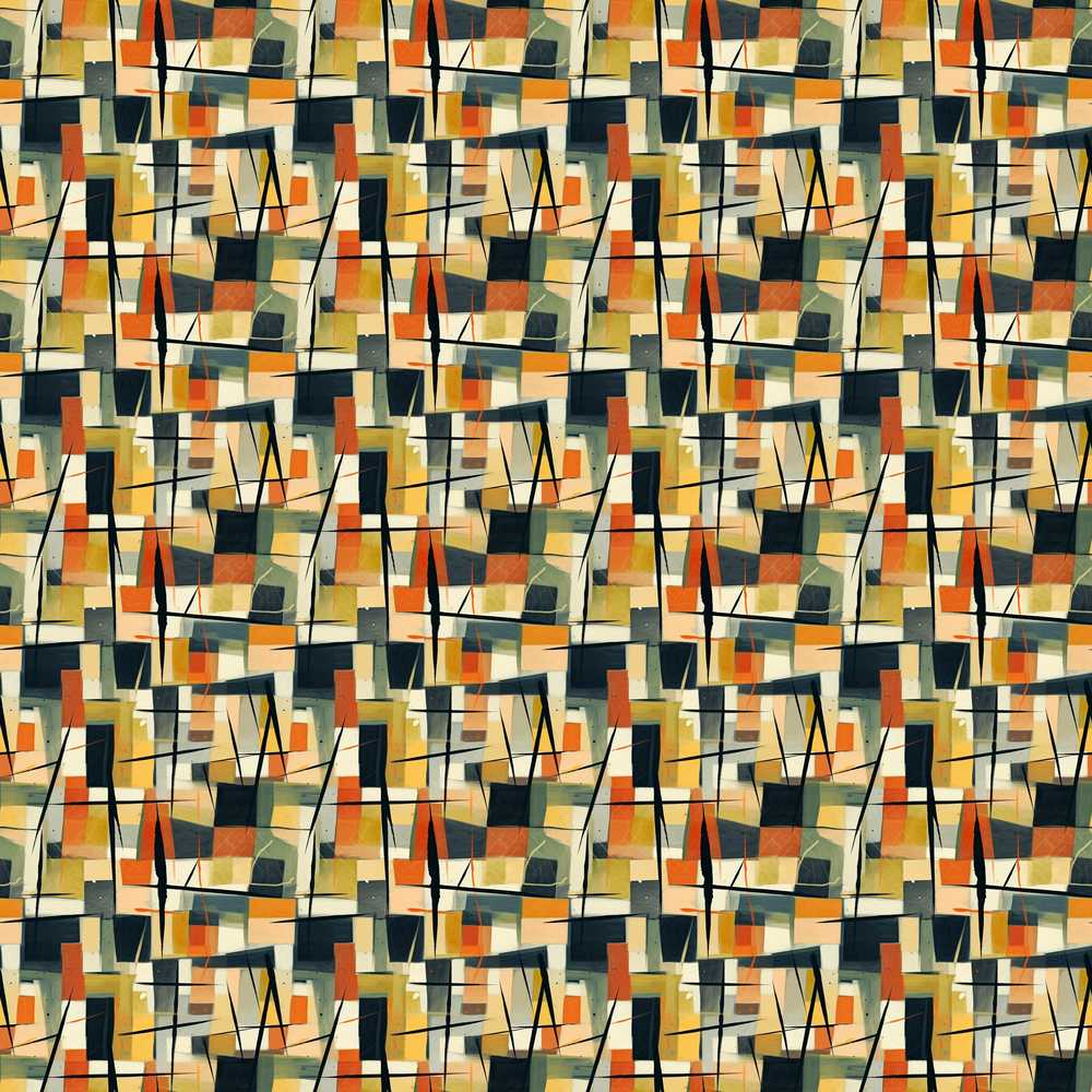 Stylish Geometric Blocks Bold Modern Repeat Pattern Decorative