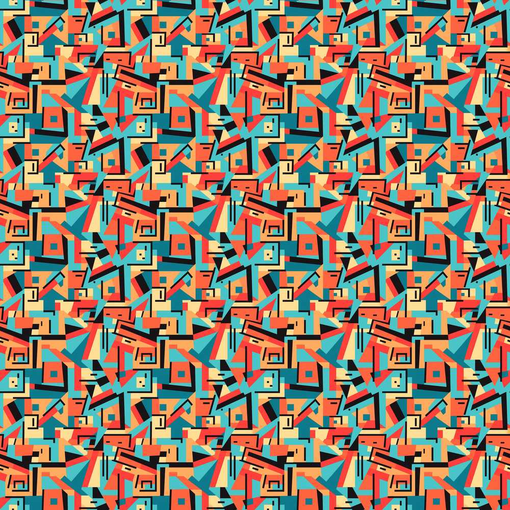 Abstract Multicolor Polygon Shapes Modern Art Texture Pattern