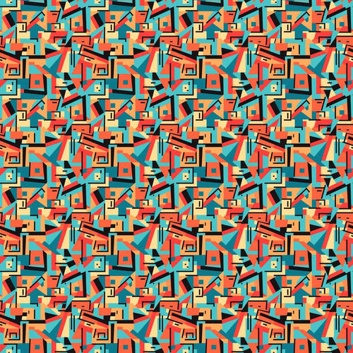 Abstract Multicolor Polygon Shapes Modern Art Texture Pattern