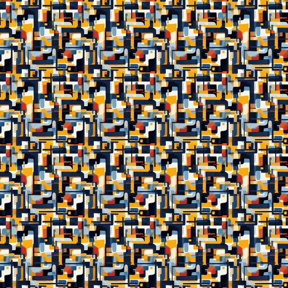 Bold Navy Mustard Abstract Geometric Lines Art Texture