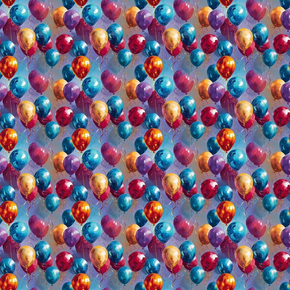Colorful Party Balloons Celebration Decorative Repeat Pattern Design