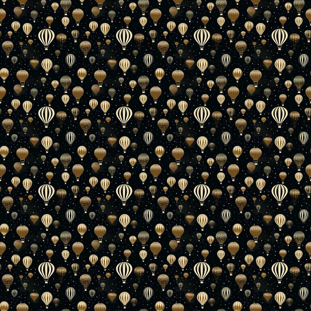 Luxury Gold Hot Air Balloons Night Sky Decorative