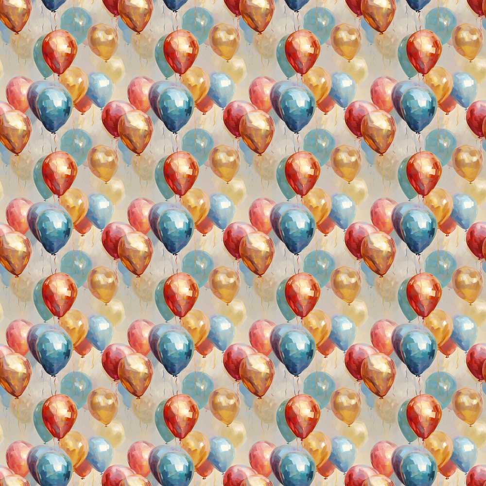 Soft Pastel Balloon Celebration Decorative Repeat Pattern Design