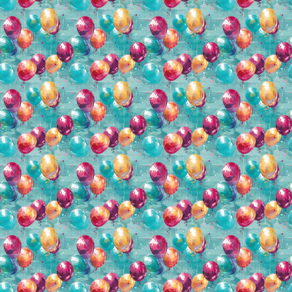 Vibrant Painted Balloon Cluster Festive Background Decorative Repeat