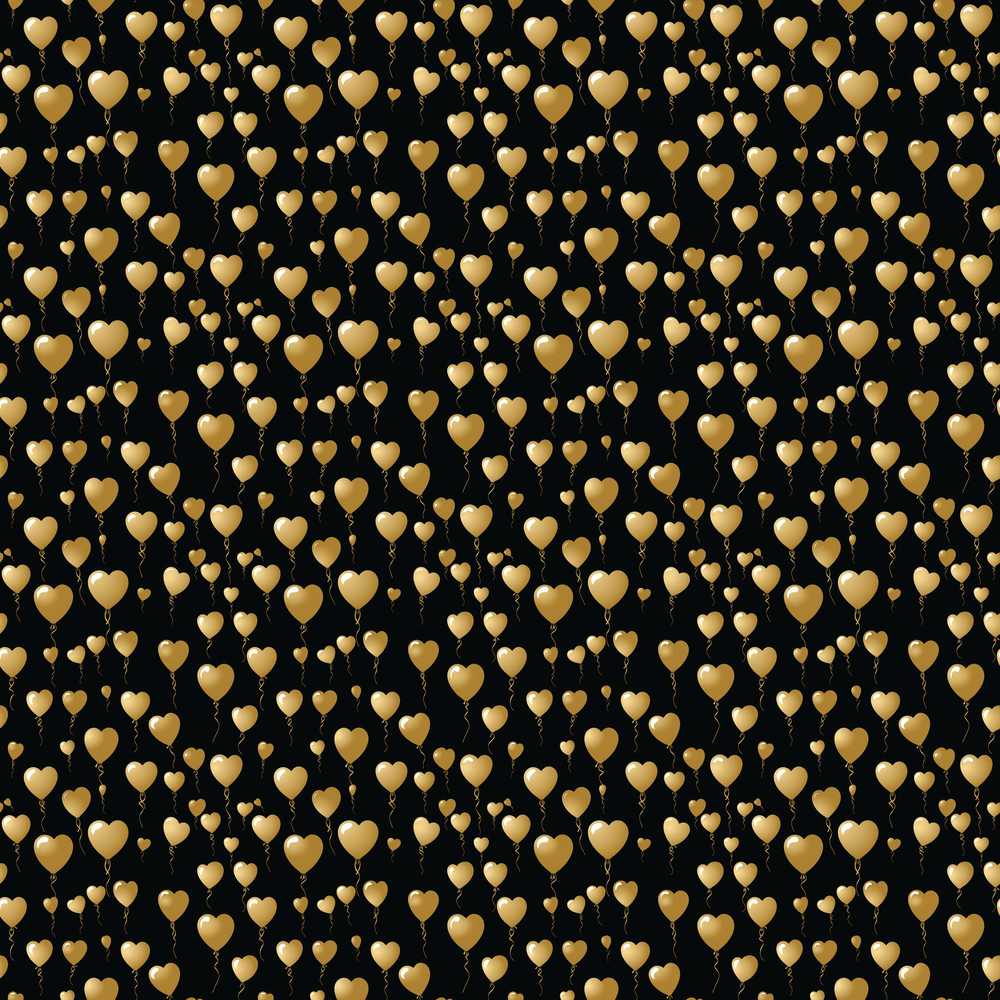 Golden Heart Balloon Luxury Celebration Background Decorative Repeat