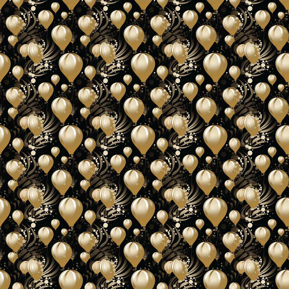 Gold Balloon Glamorous Elegant Celebration Background Decorative Repeat