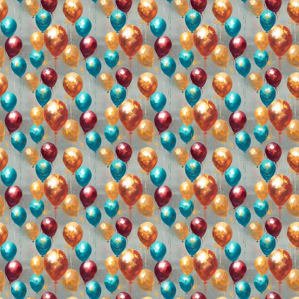 Metallic Balloon Celebration Bold Festive Background Decorative Repeat
