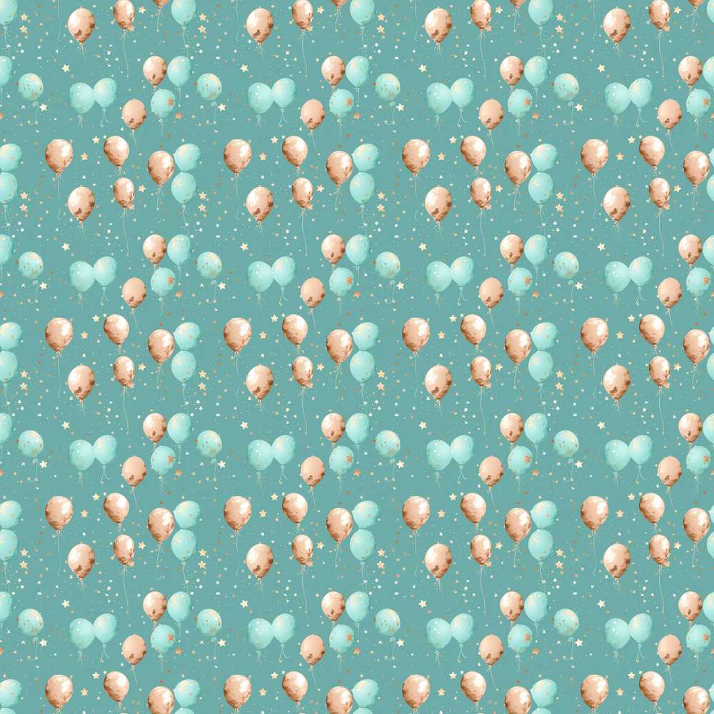 Teal Gold Balloon Starry Elegant Party Celebration Decorative