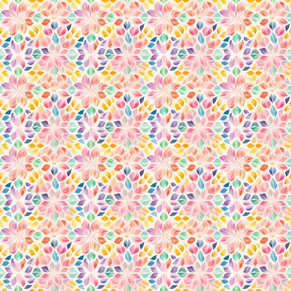 Delicate Pastel Floral Mandala Kaleidoscope Wildflower Pattern Botanical