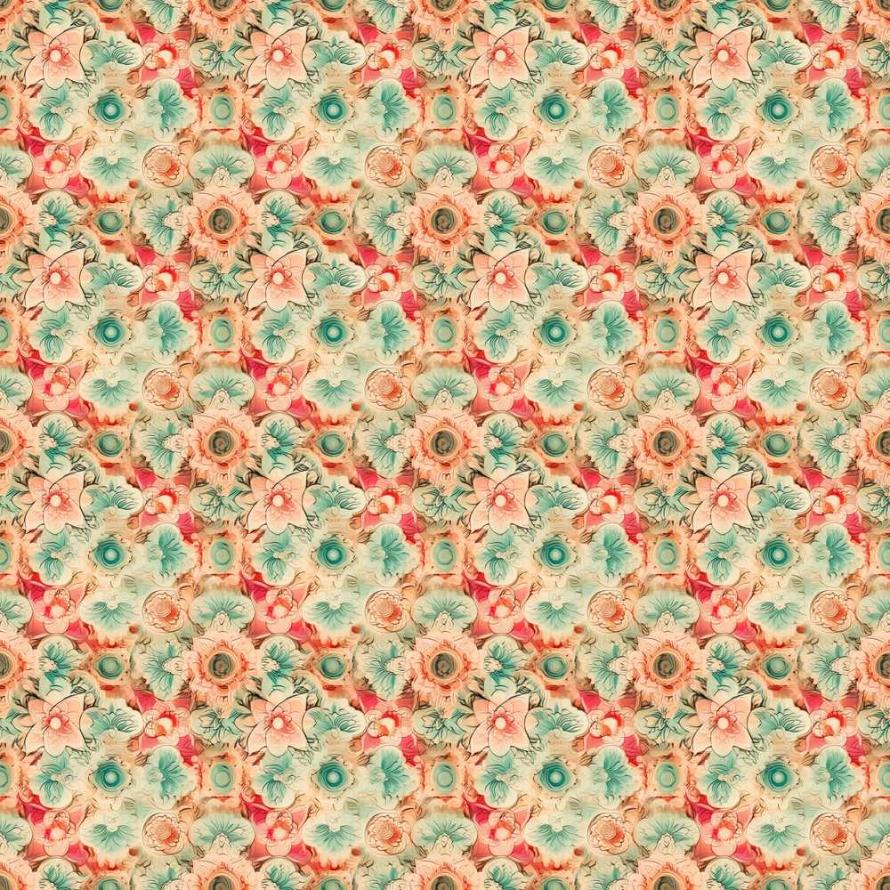 Vintage Style Floral Bloom Garden Wildflower Pattern Botanical