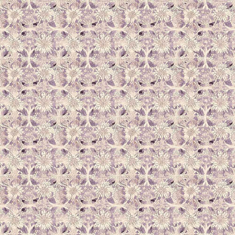 Soft Vintage Floral Lace Pattern in Beige and Lavender Tones