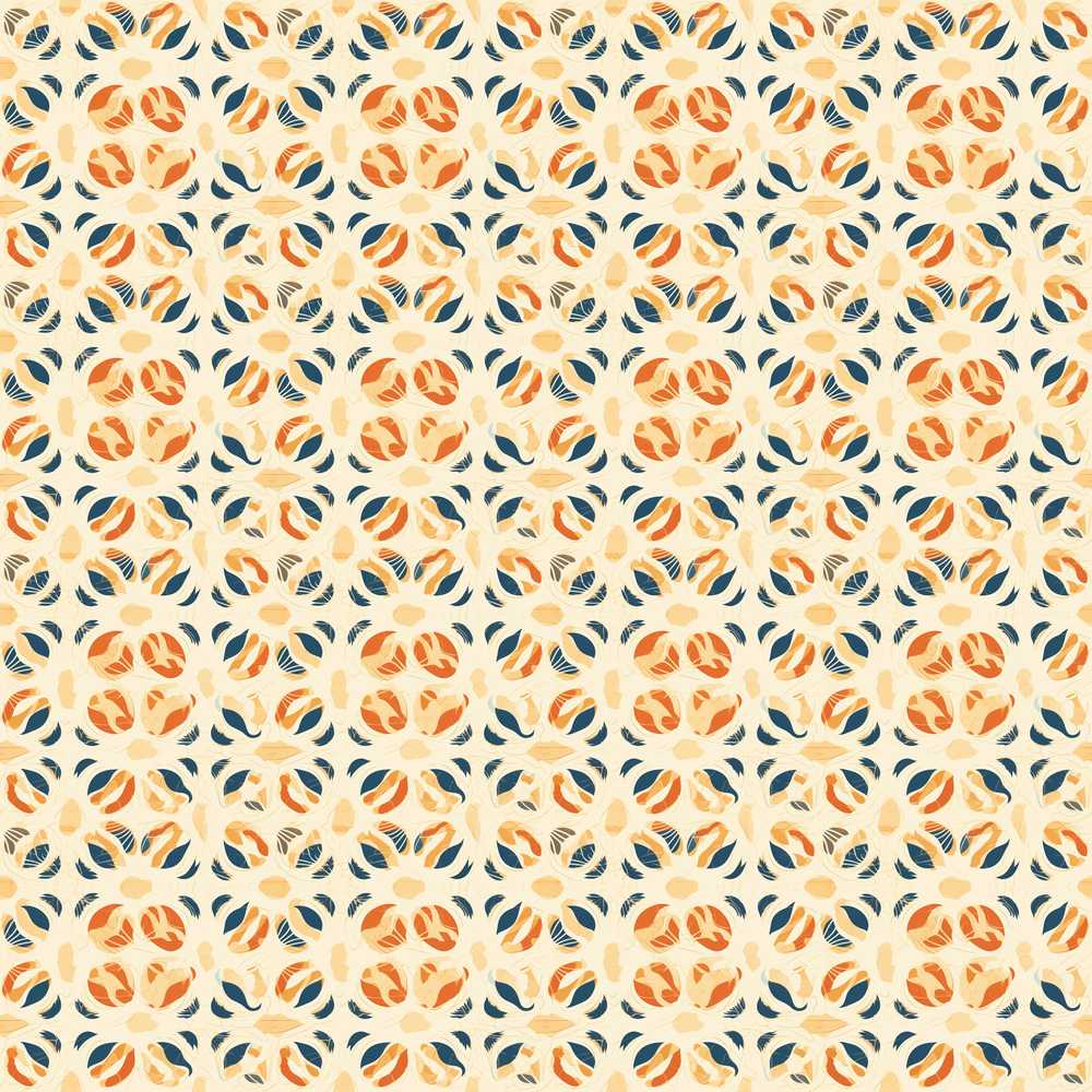 Modern Organic Leaf and Petal Pattern in Warm Neutrals and