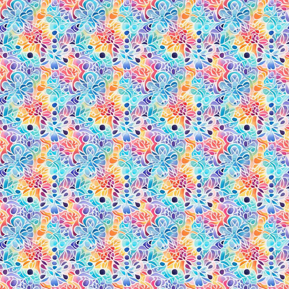 Vibrant Rainbow Floral Abstract Pattern with Bold Multicolour Petals