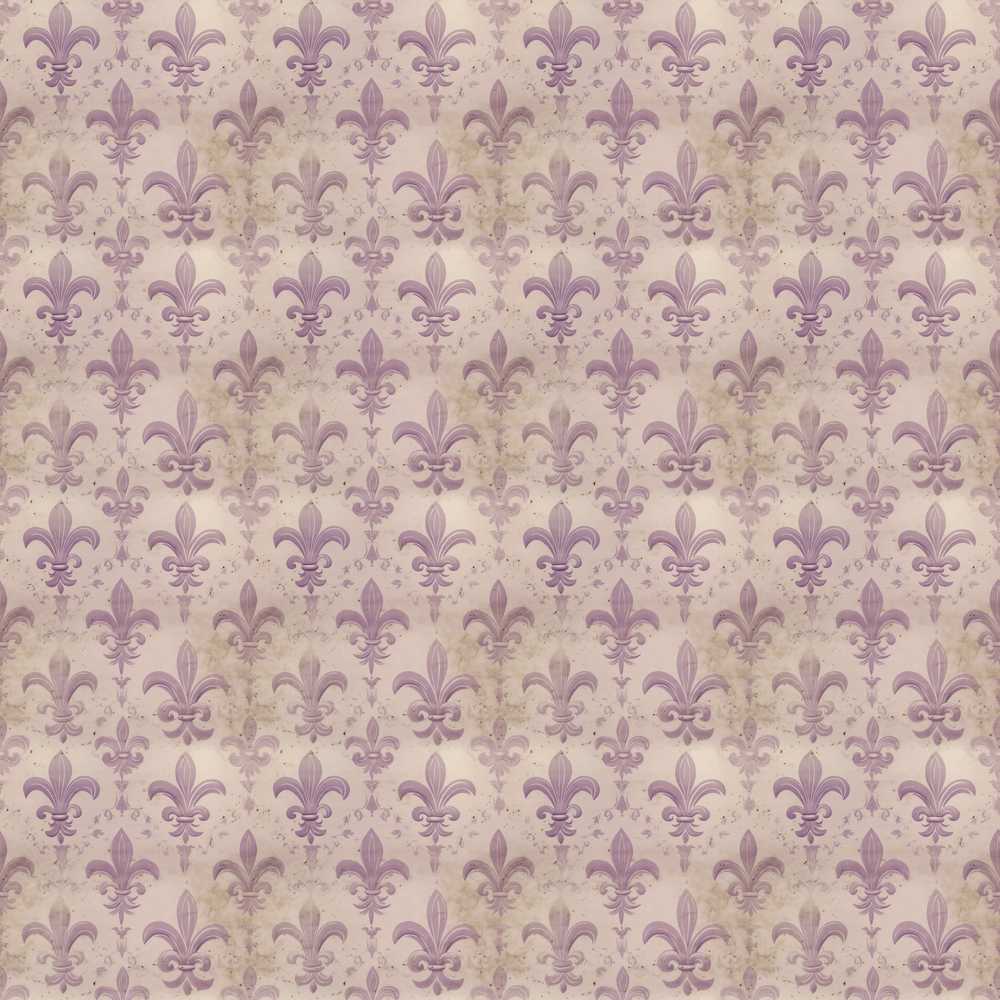 Vintage Purple Fleur De Lis Damask Pattern Soft Distressed Texture