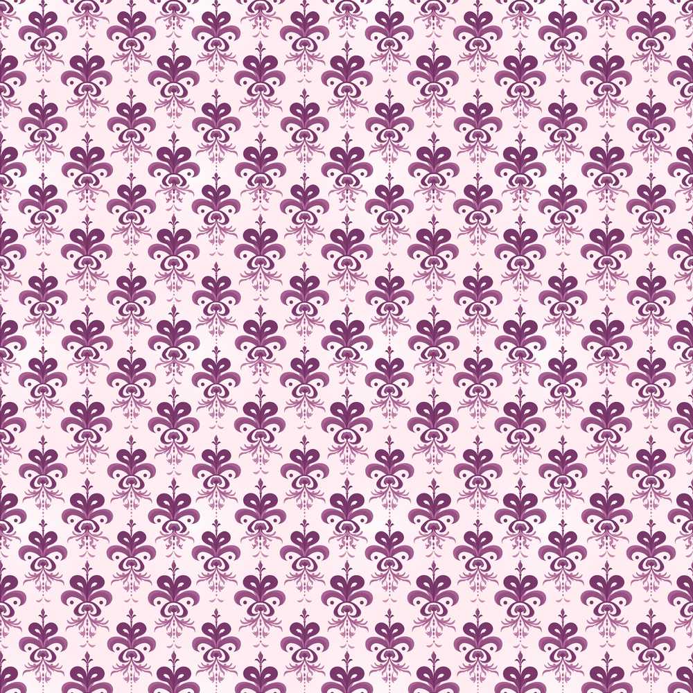 Elegant Plum Floral Damask Repeat Pattern Light Background Wildflower