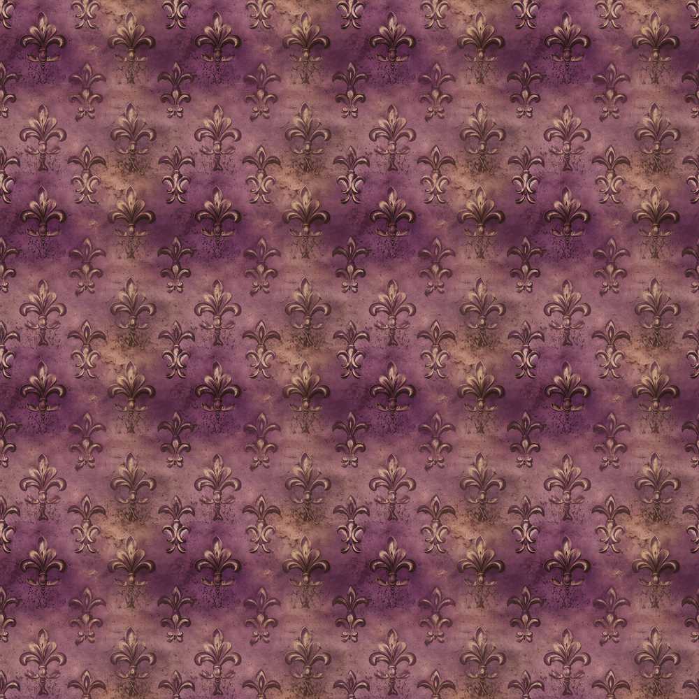 Dark Grunge Purple Fleur De Lis Vintage Texture
