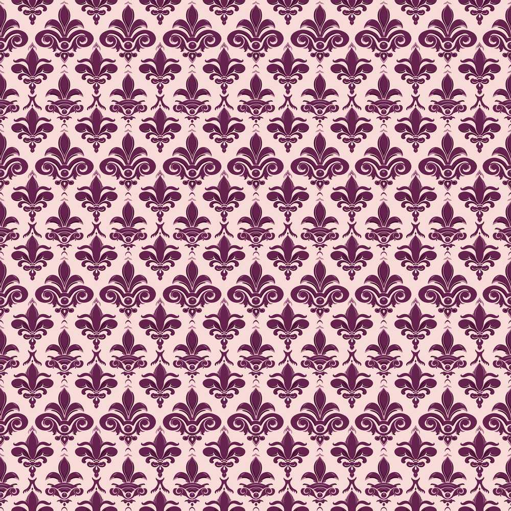 Classic Plum Damask Floral Repeat Pattern Elegant Background Wildflower