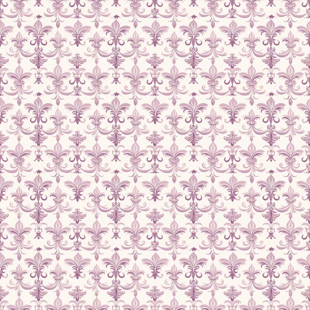 Soft Lavender Ornate Fleur De Lis Subtle Vintage