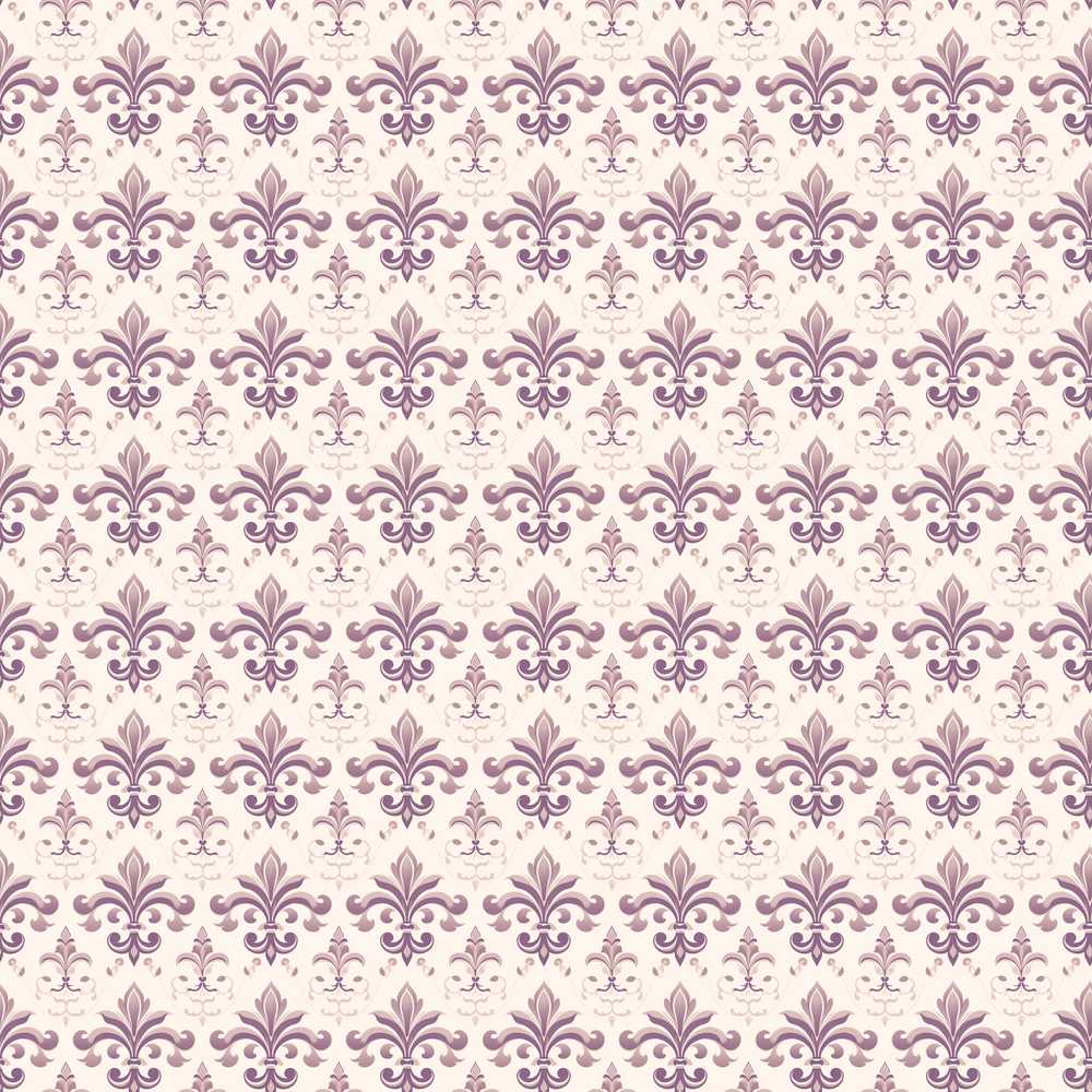 Delicate Mauve Ornamental Damask Pattern Classic Style Decorative
