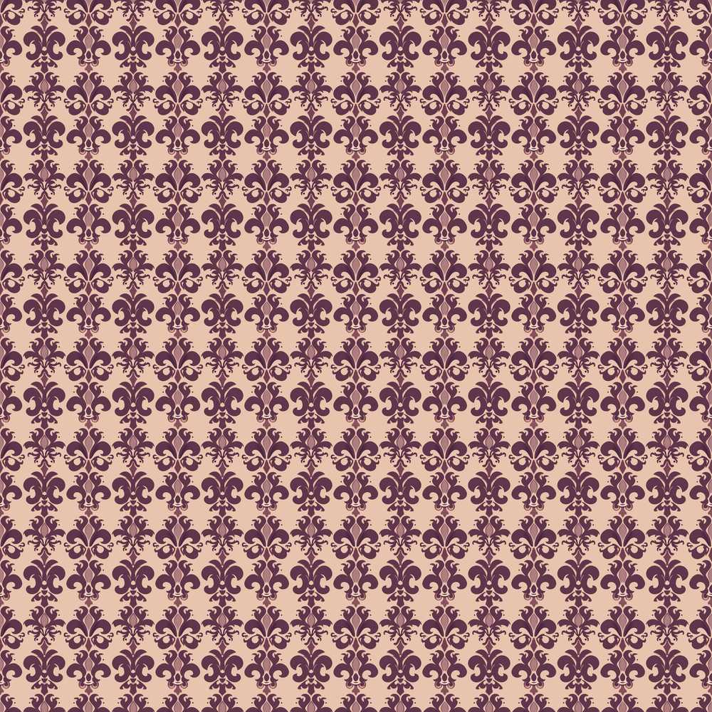 Elegant Deep Plum Fleur De Lis Damask Classic Vintage Style
