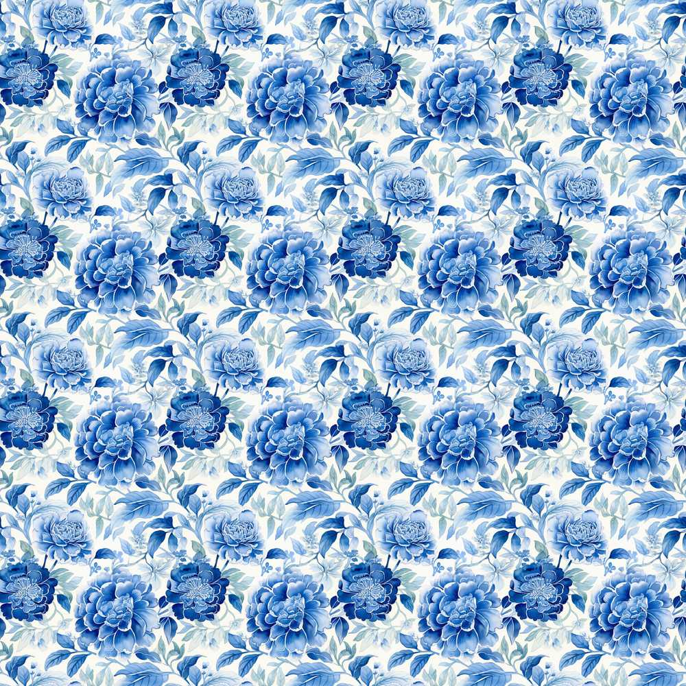 Soft Blue Peony Floral Botanical Elegant Pattern Wildflower