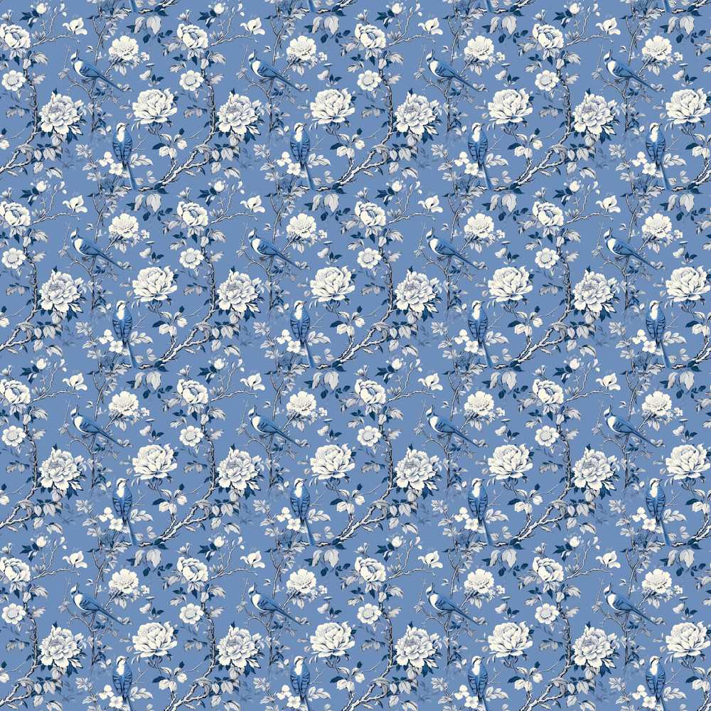Blue Bird Floral Branch Elegant Vintage Pattern Wildflower Botanical