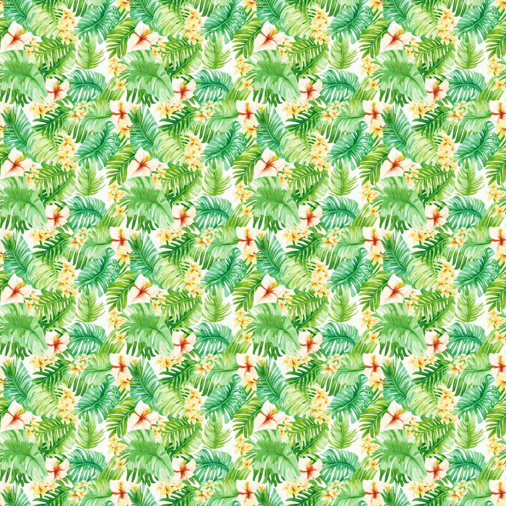 Fresh Green Tropical Leaves Floral Wildflower Pattern Botanical