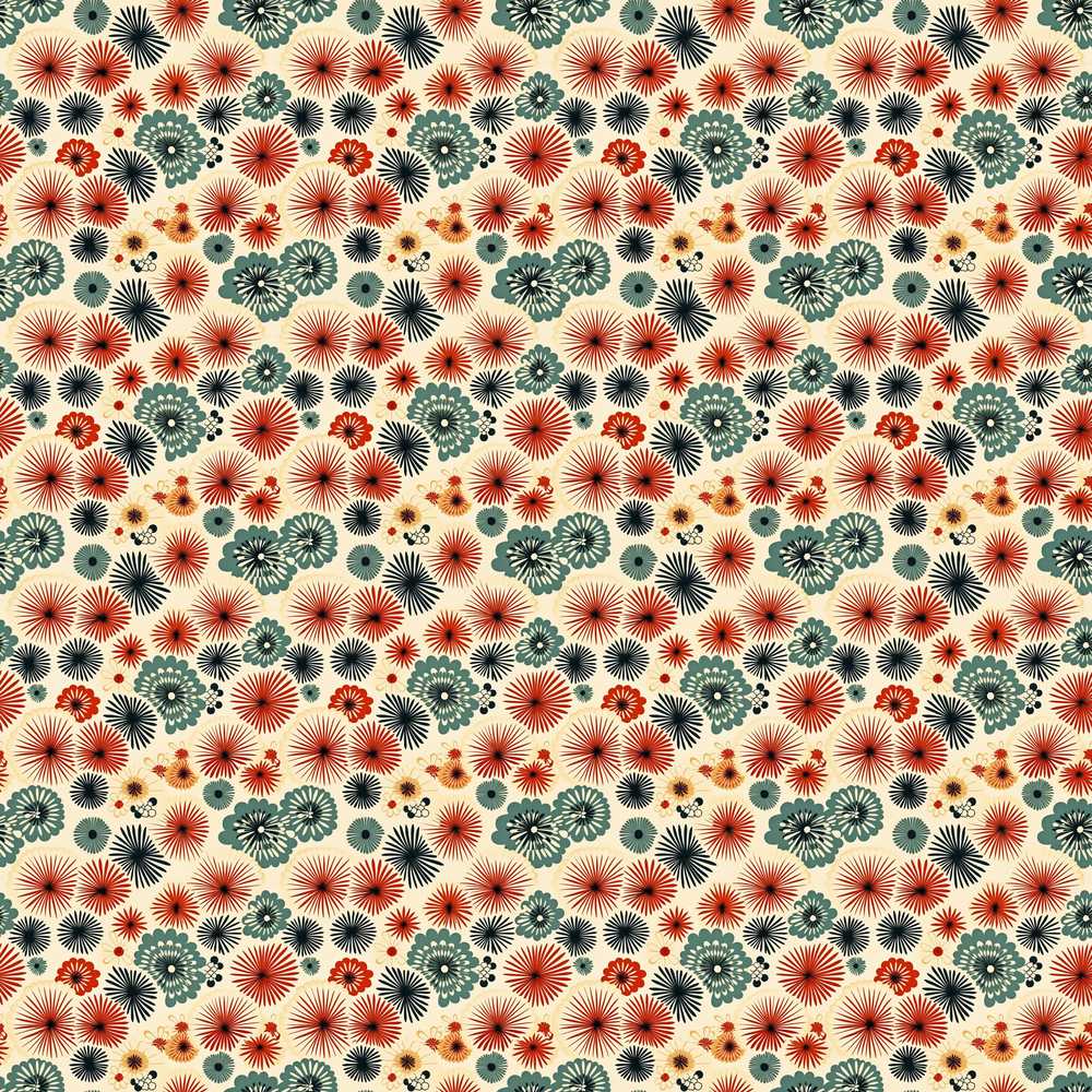 Floral Burst Ditsy Flowers Art Wildflower Pattern Botanical