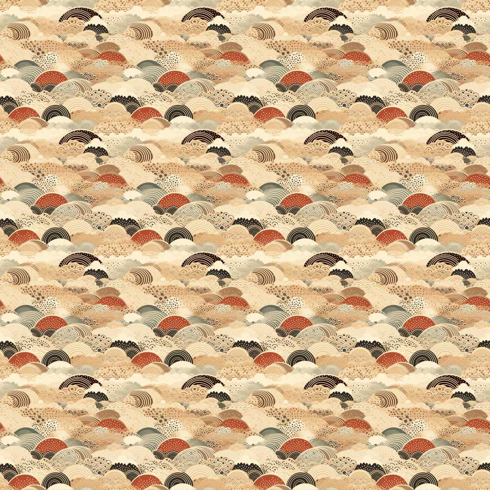 Earth Tone Abstract Waves Geometric Art Cosmic Illustration