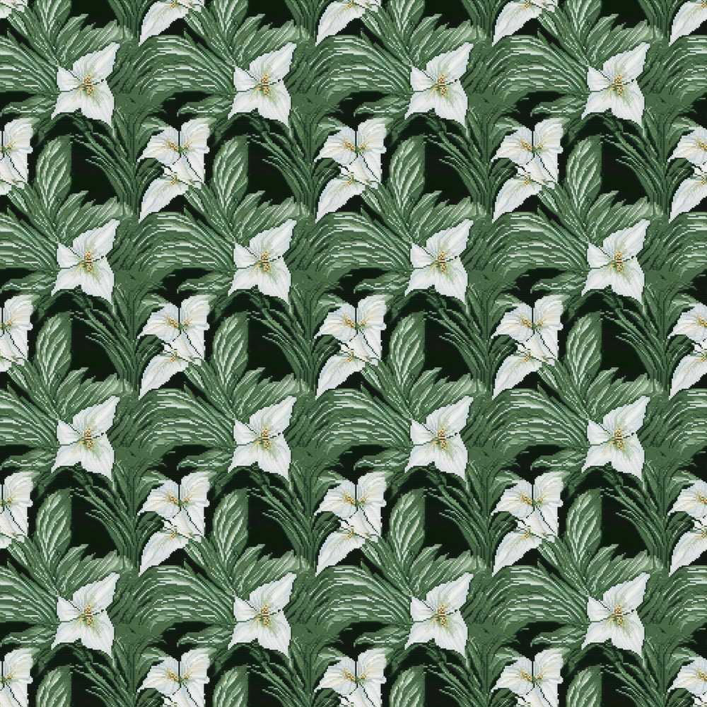 Dark Vintage Lily Leaves Floral Wildflower Pattern Botanical