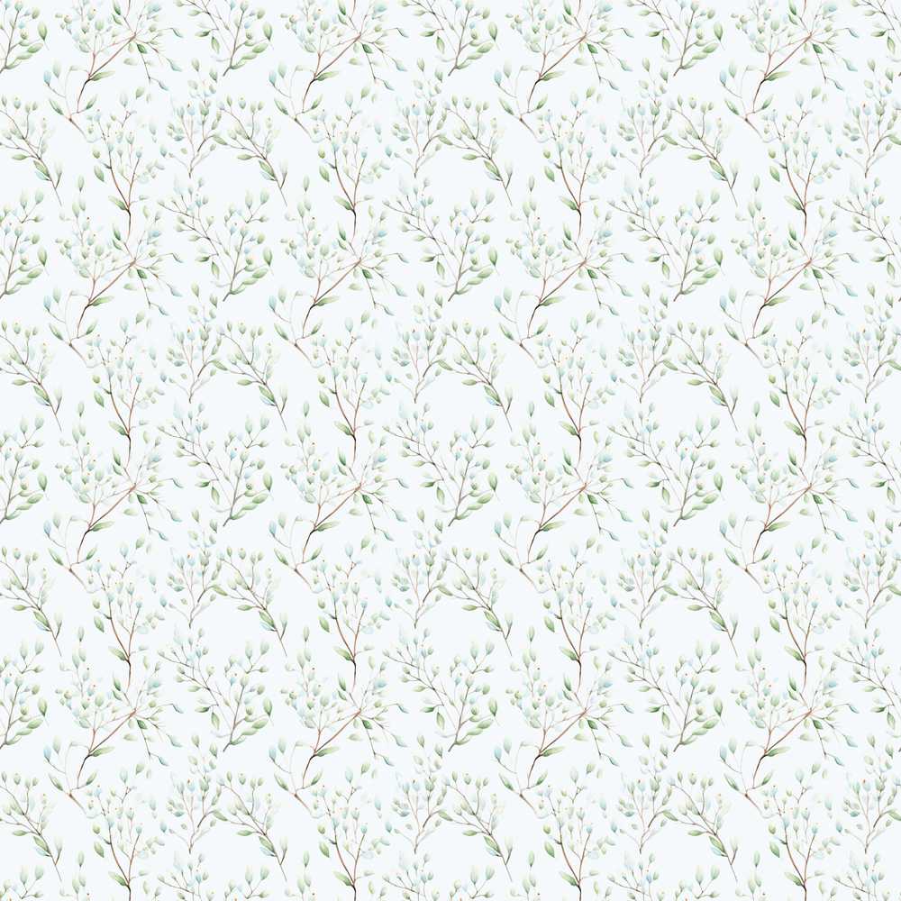 Delicate Minimal Leaf Branch Pastel Wildflower Pattern Botanical