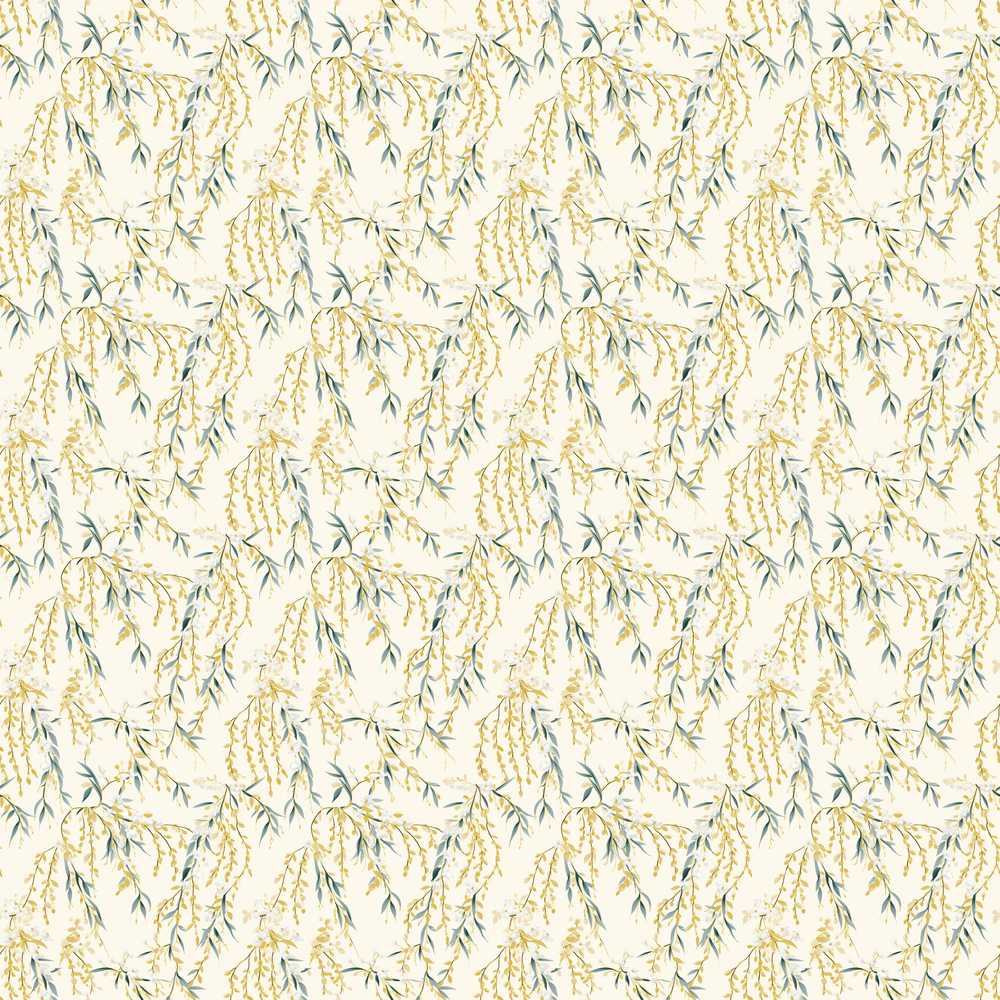 Elegant Hanging Yellow Floral Branches Wildflower Pattern Botanical