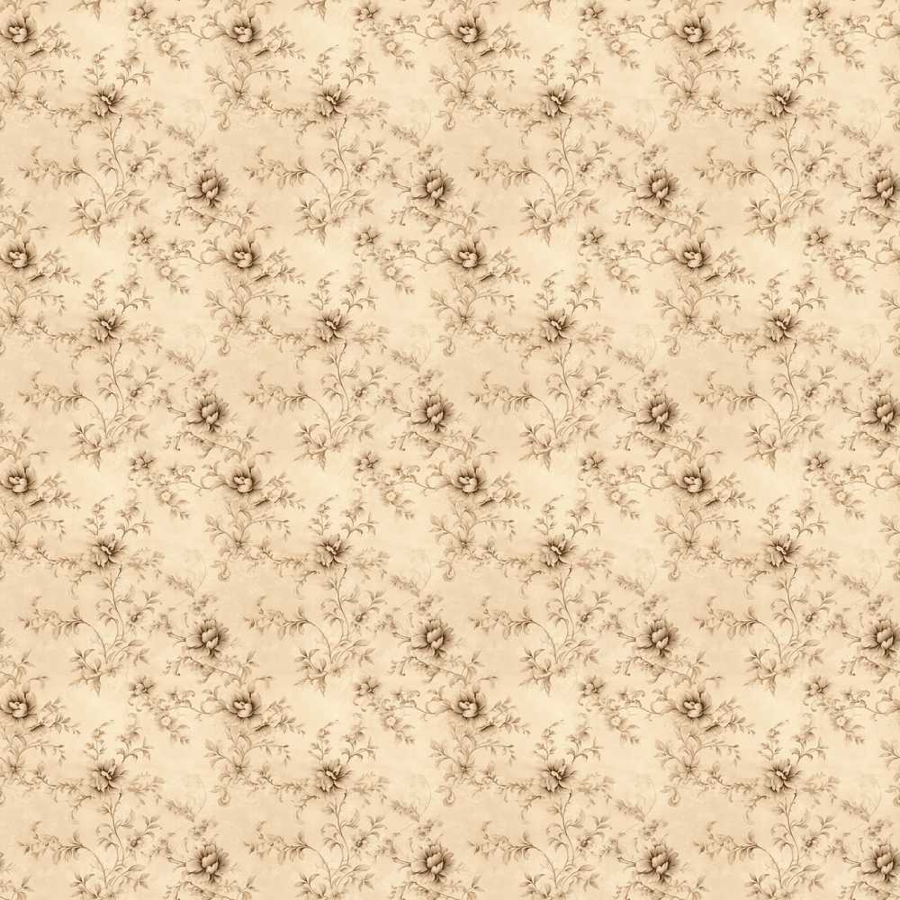 Antique Sepia Floral Vine Botanical Wildflower Pattern