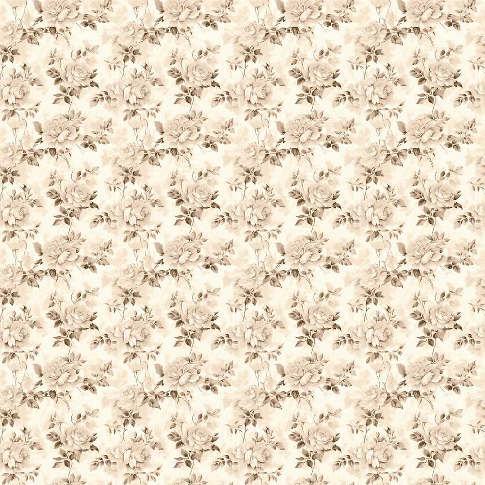 Shabby Chic Beige Rose Floral Wildflower Pattern Botanical